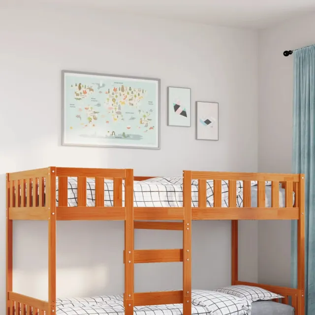 vidaXL Kinderbed zonder matras massief grenenhout wasbruin 90x200 cm