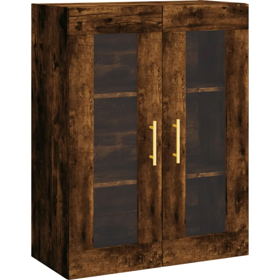 vidaXL Wandkast 69,5x34x90 cm bewerkt hout gerookt eikenkleurig Bruin