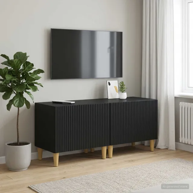 vidaXL Tv-meubel Zwart Bewerkt hout, foto 2