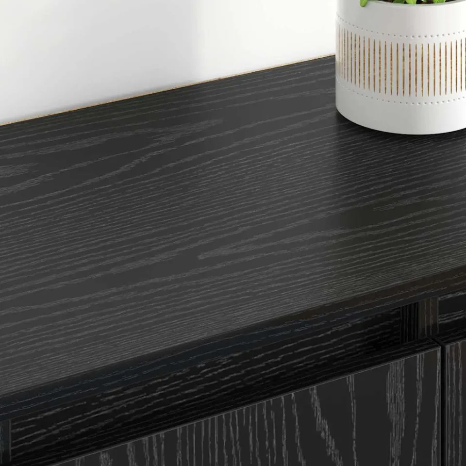 vidaXL Dressoirs 2 st Zwart Eiken 60 x 35 x 70 cm Bewerkt hout, foto 4