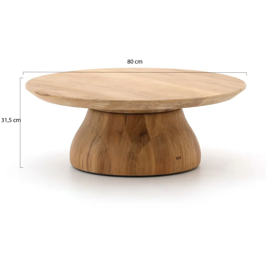 Suns Farzi lounge tuintafel ø 80cm (h: 31,5cm) bruin, foto 2