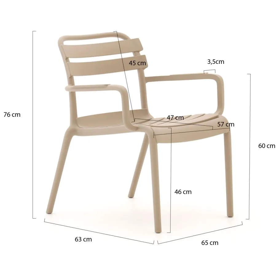 Forza Furniture Forza Vico lounge tuinstoel stapelbaar taupe, foto 2