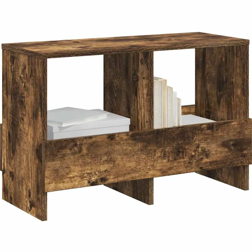 vidaXL Tijdschrift Rek Gerookt eiken 68,5 x 30 x 45 cm Bruin