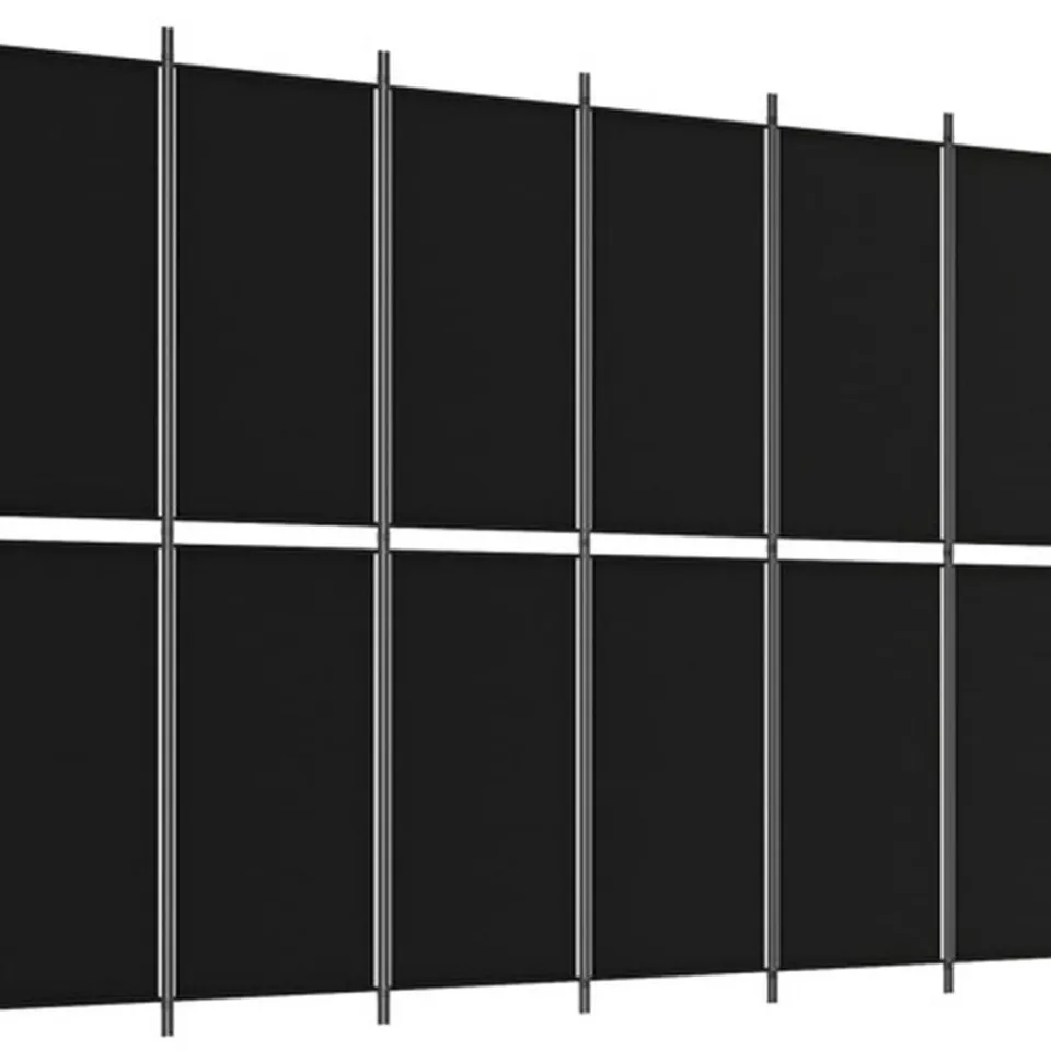 vidaXL Kamerscherm met 6 panelen 300x220 cm stof zwart, foto 3