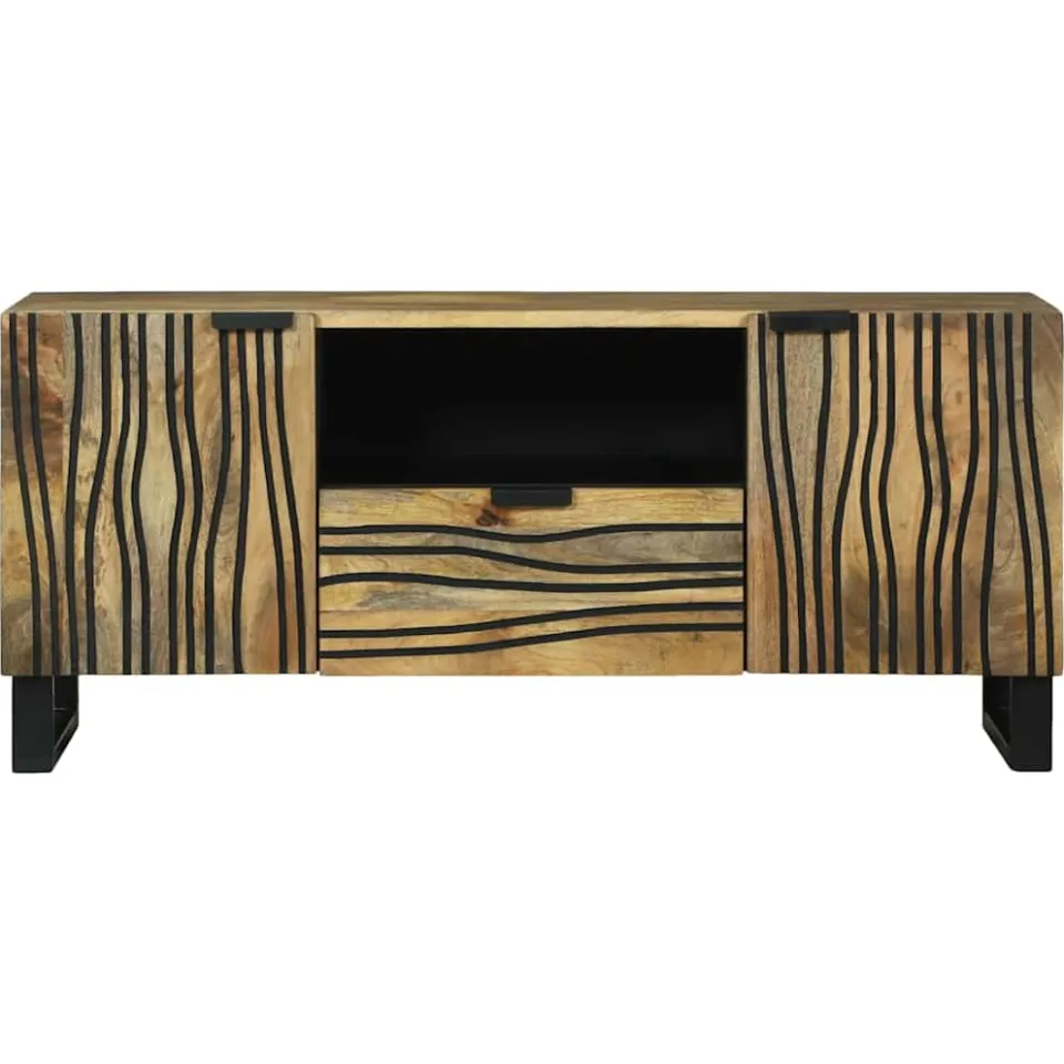 vidaXL TV Eenheden 105 x 33 x 46 cm Bruin Bewerkt hout, foto 3
