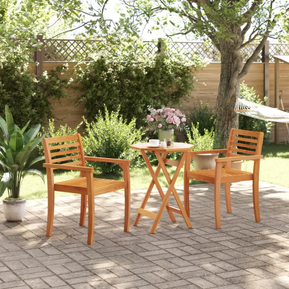 vidaXL Tuintafel inklapbaar Ø60x75 cm massief acaciahout bruin, foto 3