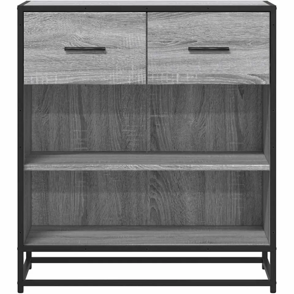 vidaXL Dressoir 68x35x76 cm bewerkt hout grijs sonoma eikenkleurig, foto 4