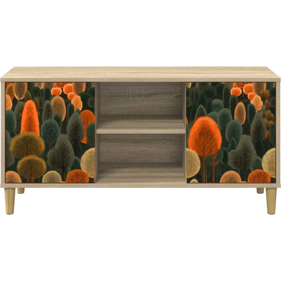 vidaXL Tv-meubel ZAANDAM 102 x 33 x 50 cm Sonoma Bewerkt hout bruin, foto 4
