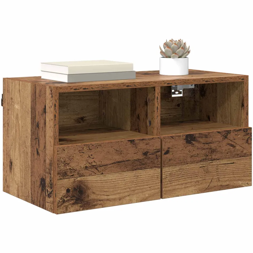 vidaXL TV Wandkast 60 x 30 x 30 cm Oud Hout Bewerkt hout Bruin