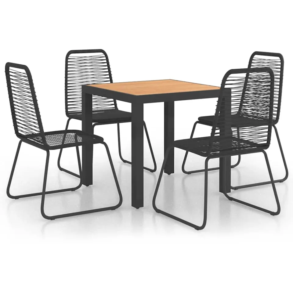 vidaXL 5-delige Tuinset PVC-rattan zwart en bruin, foto 4