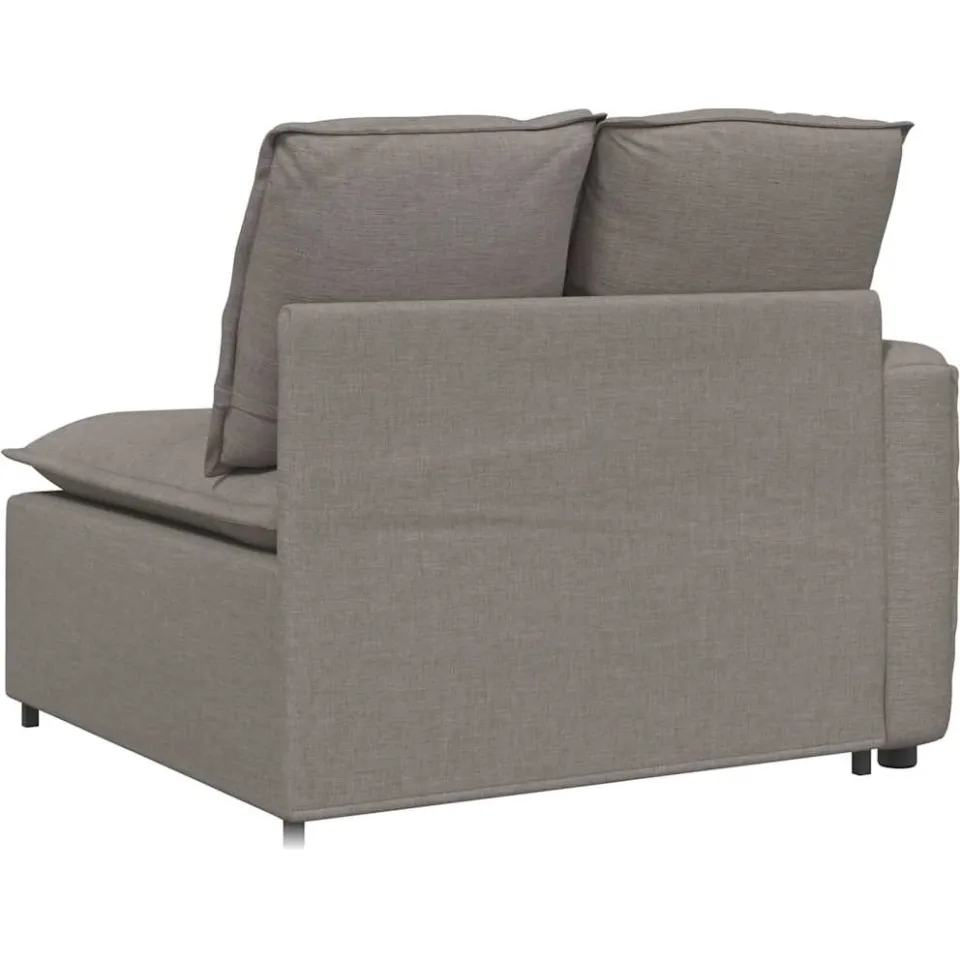 vidaXL Modulaire bank Armleuning eindmodule met kussens 100 cm taupe, foto 4