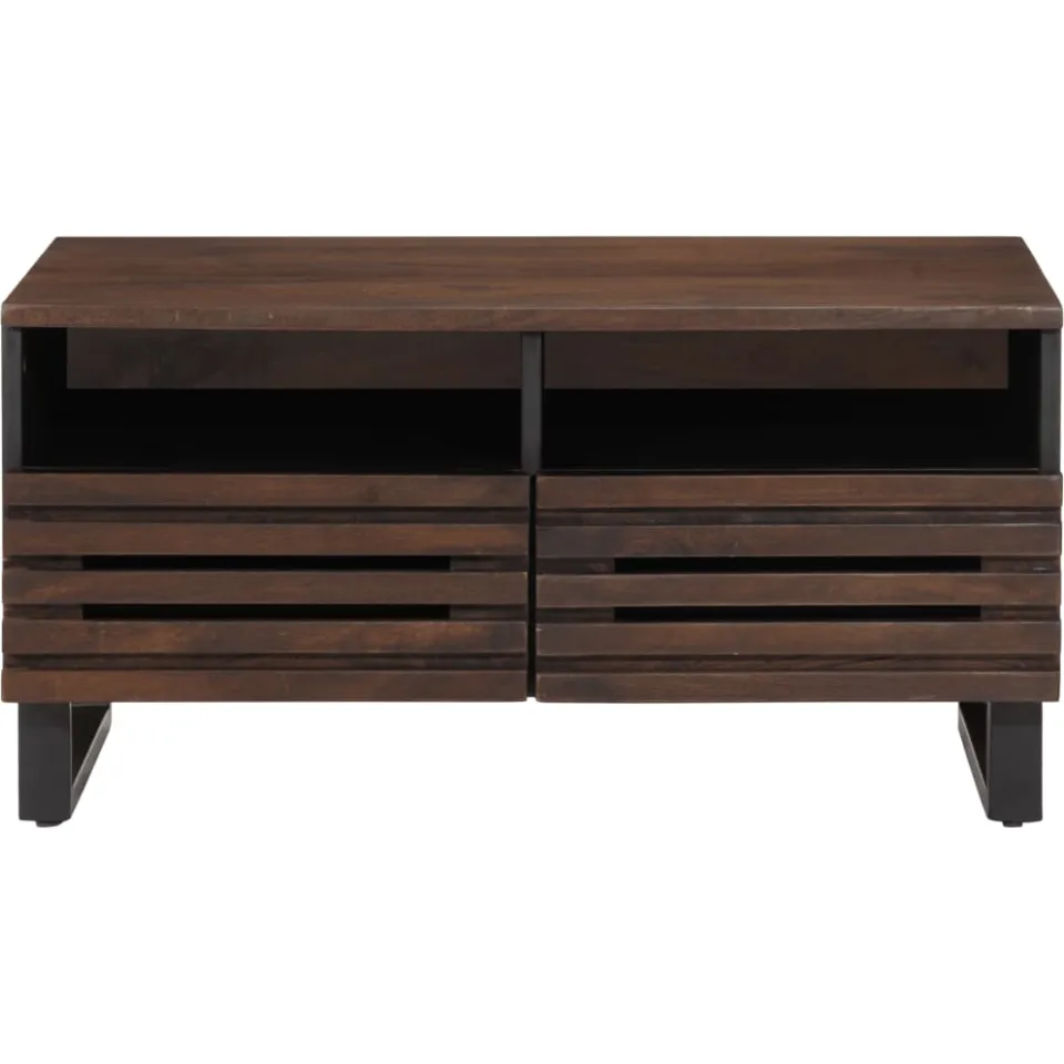 vidaXL Salontafel 80x55x40 cm massief mangohout bruin, foto 2