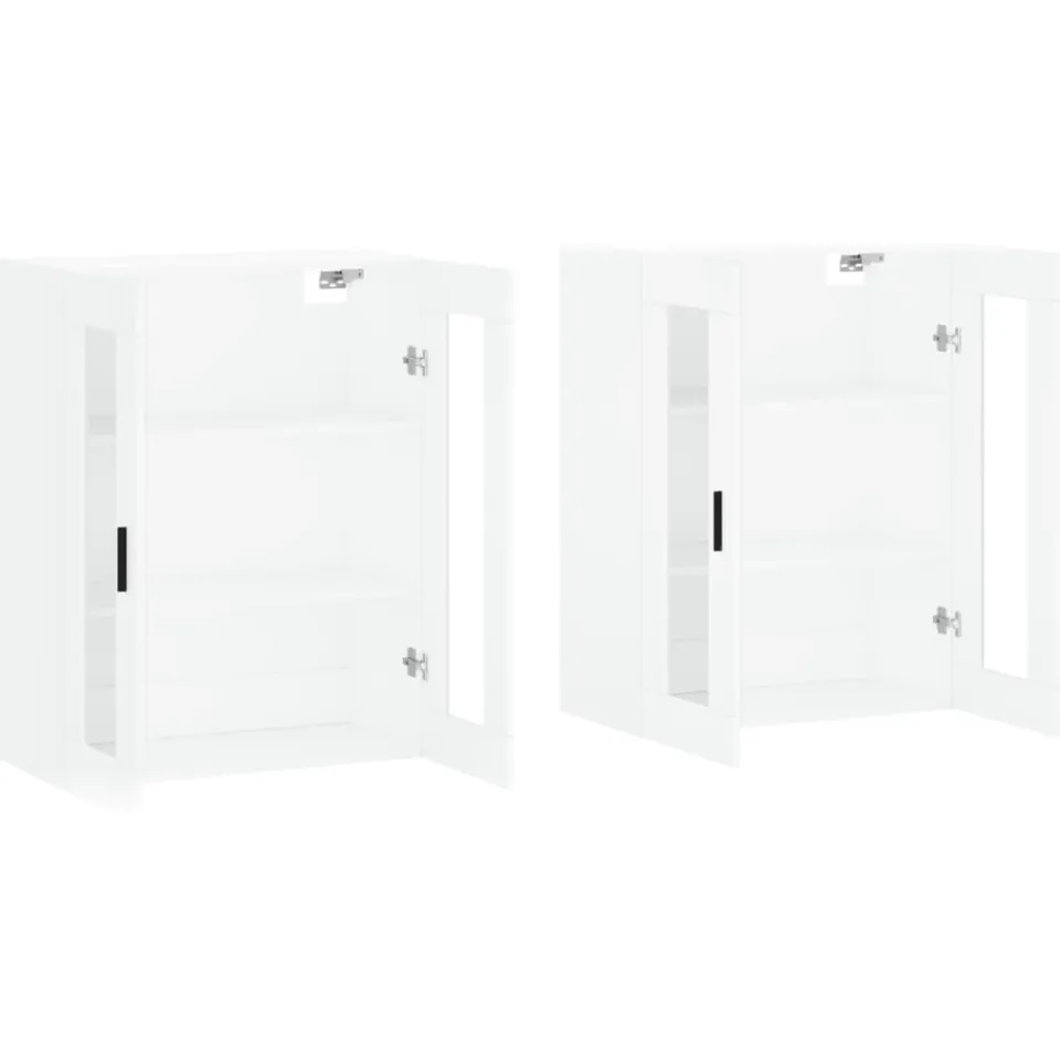 vidaXL Hangkasten 2 st bewerkt hout wit