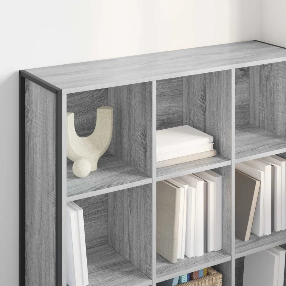 vidaXL Boekenkast Grijs Sonoma 99,5 x 30 x 108 cm Bewerkt hout, foto 4