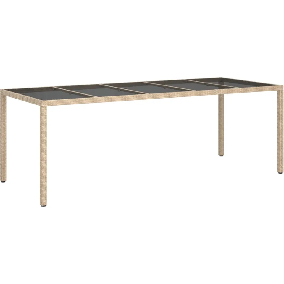vidaXL 11-delige Tuinset met kussens poly rattan en glas beige, foto 4