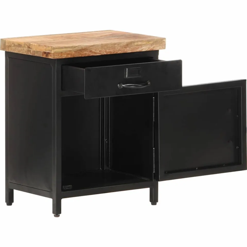 vidaXL Nachtkastje 40x30x52 cm ruw mangohout Bruin