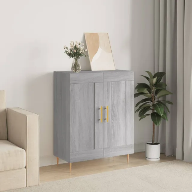 vidaXL Dressoir 69,5x34x90 cm bewerkt hout grijs sonoma eikenkleurig, foto 2