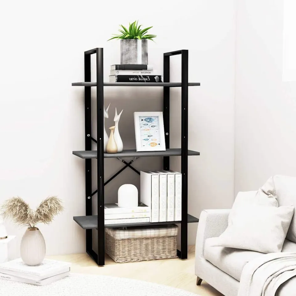 vidaXL Opbergrek 60x30x105 cm massief grenenhout grijs, foto 3