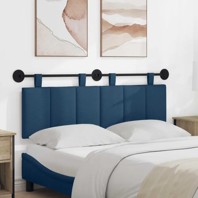 vidaXL Hangend hoofdbord Stof Blauw