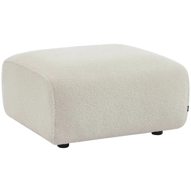 sweeek Poef, module voor bank, voetenbank voor 2-zitsbank bouclé, l 76 x b 70 x h 41cm - wallas Crème