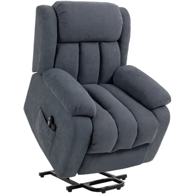 ZYLARO Elektrische Massagestoel - Massagefauteuil met Liftfunctie - Sta-opstoel - 8 Vibratiekoppen - Kantelbaar tot 135° - tot 180 kg - met Afstandsbediening - Relaxfauteuil - Relaxstoel - TV stoel - Donkergrijs