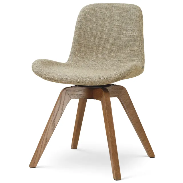 Nolon Noor-Fé draaibare eetkamerstoel taupe melange - walnoot houten onderstel