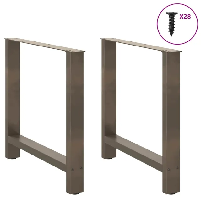 vidaXL Eettafelpoten 2 st 70x(72-73) cm staal naturel Grijs