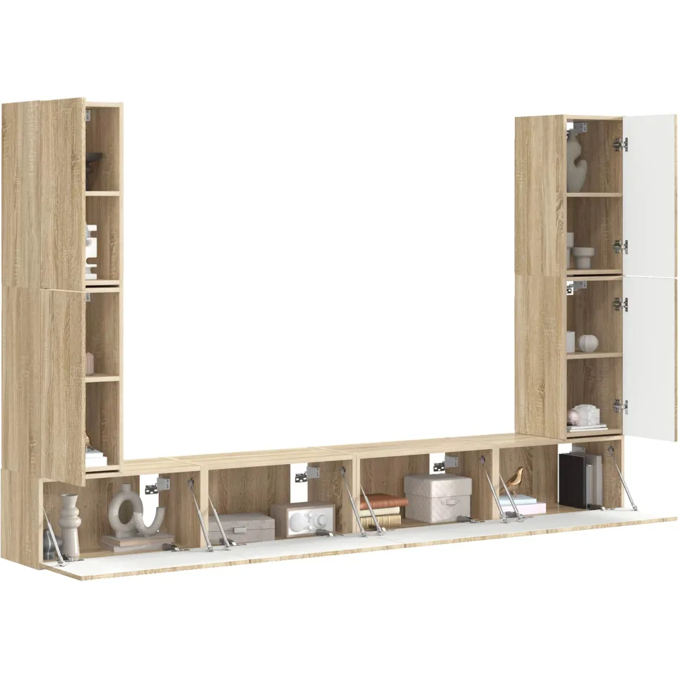 vidaXL Tv-meubelset 8 st 31 x 30 x 60 cm Sonoma Eiken Bruin
