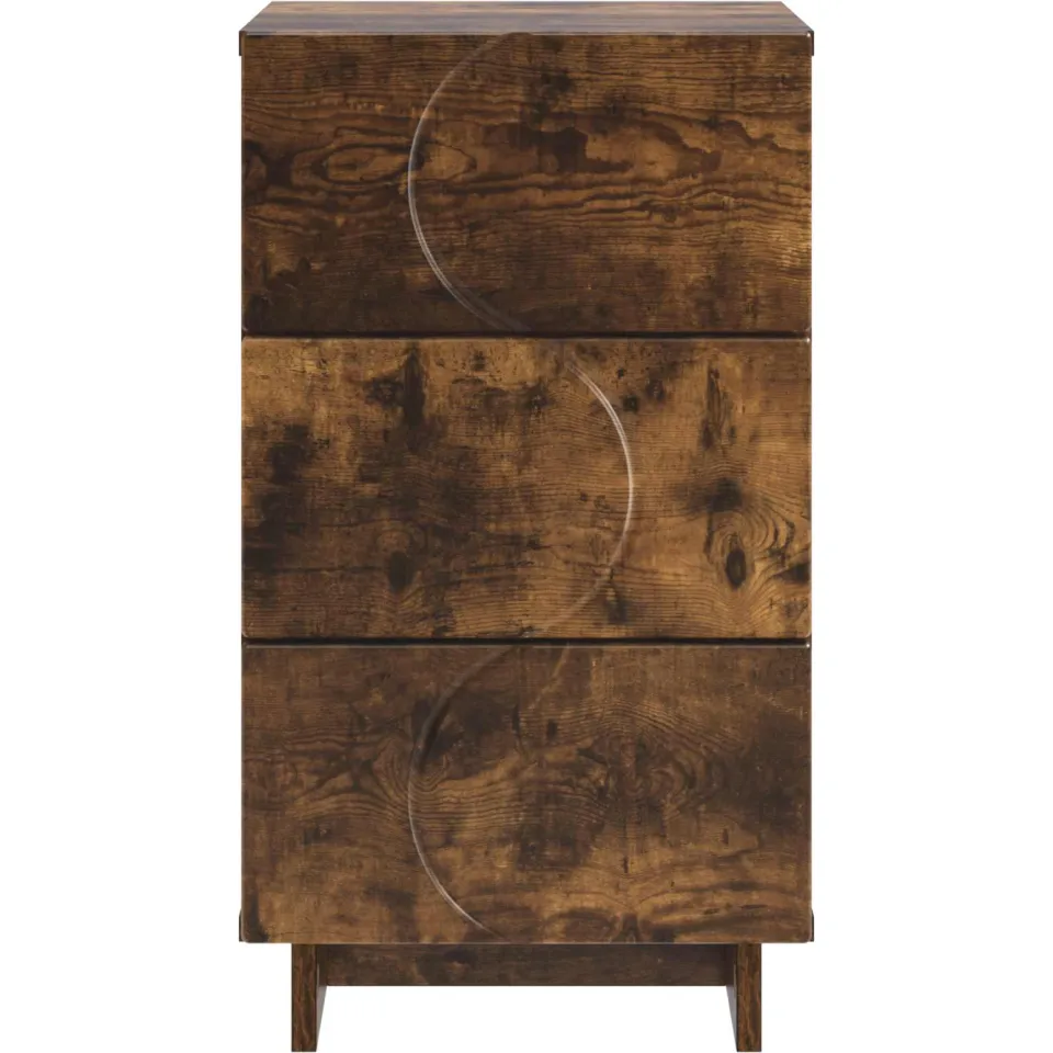 vidaXL Nachtkastje Gerookt eiken 33,5 x 34,5 x 60 cm Bewerkt hout, foto 4