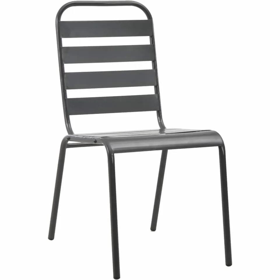 vidaXL 5-delige Tuinset stapelbaar gepoedercoat staal antracietkleur, foto 4