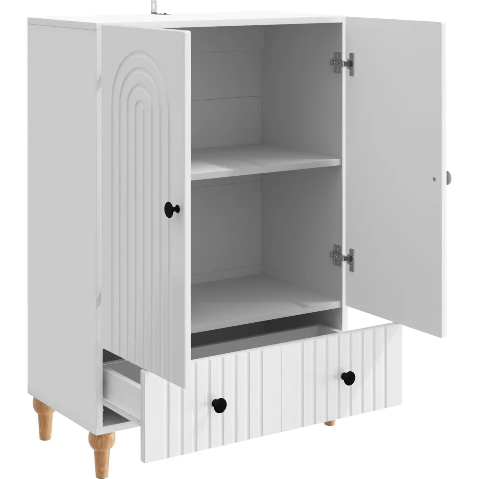 vidaXL Dressoir Hoogglans Wit 66 x 34,5 x 95 cm Bewerkt hout, foto 4