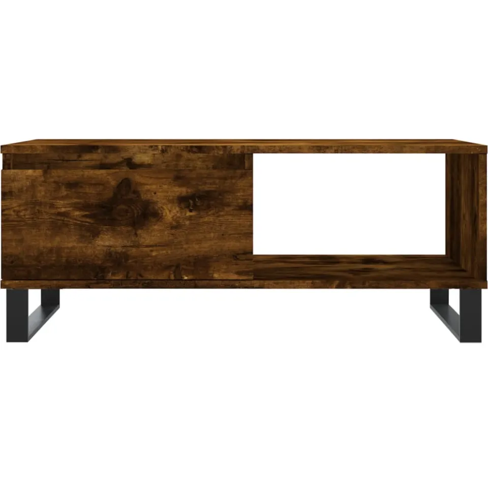 vidaXL Salontafel 90x50x36,5 cm bewerkt hout gerookt eikenkleurig Bruin