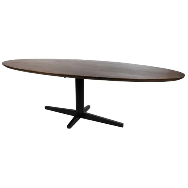 MySons Eettafel Scorpio ovaal zwarte poot Mangohout 220x100 cm - walnoot