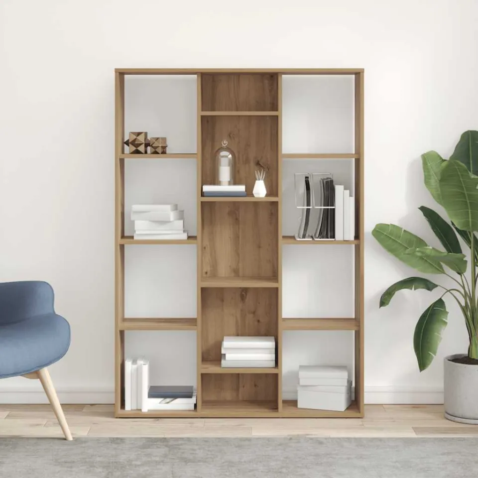 vidaXL Kamerscherm/boekenkast 100x24x140 cm bewerkt hout eikenkleurig, foto 3