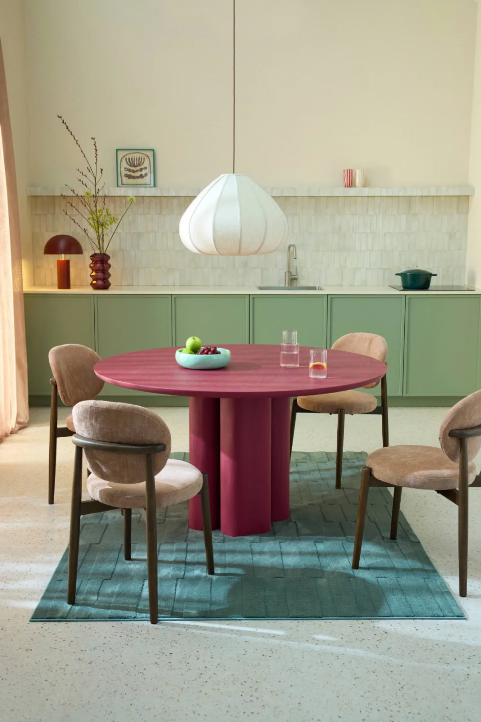 NOUS Living eetkamerstoel Avara roze, foto 4