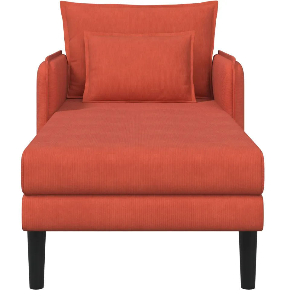 vidaXL Grote chaise longue Rood-oranje Katoenen stof