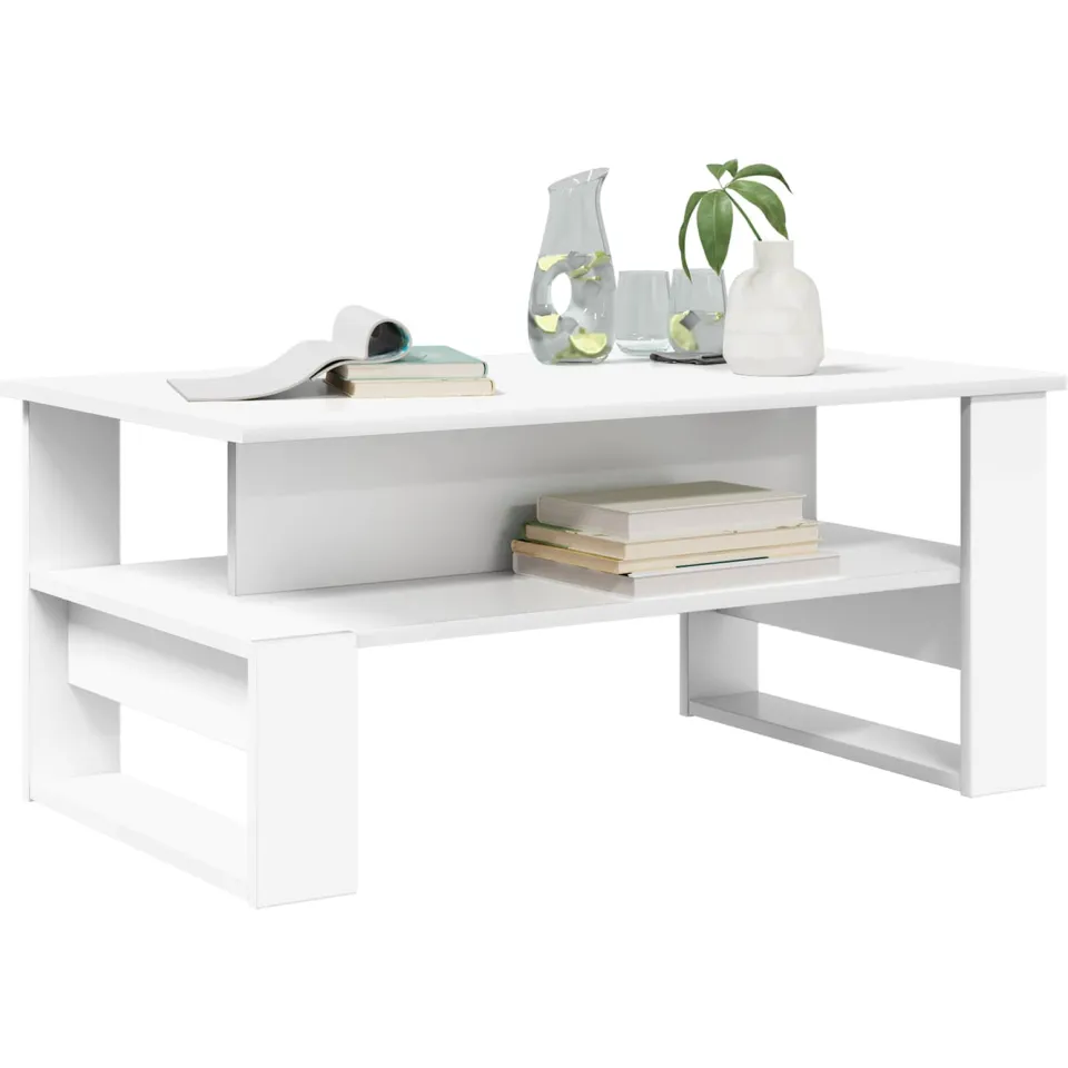 vidaXL Salontafel Wit 90 x 50 x 40 cm Bewerkt hout