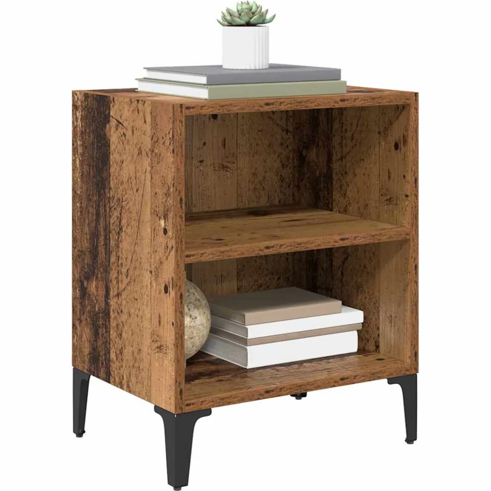 vidaXL Nachtkastje Oudhout 40 x 30 x 50 cm Bewerkt hout Bruin
