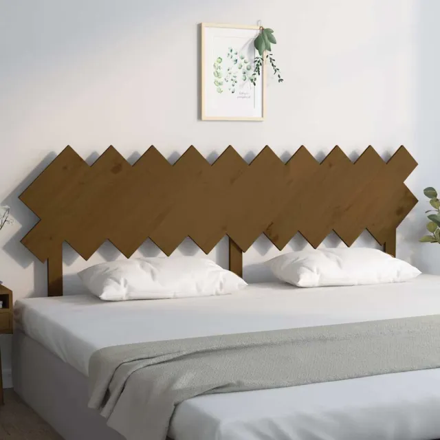 vidaXL Hoofdbord 196x3x80,5 cm massief grenenhout honingbruin