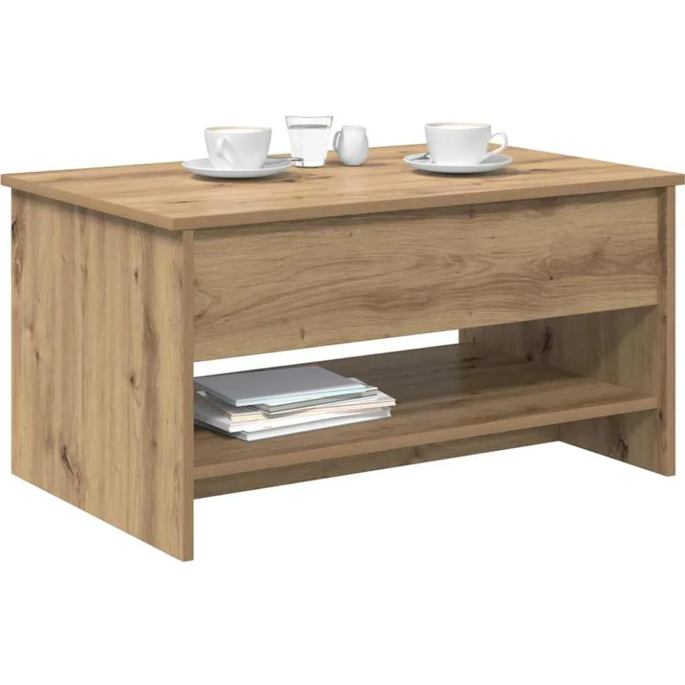 vidaXL Salontafel Artisan Eiken 80 x 50,5 x 41,5 cm Bewerkt hout Bruin