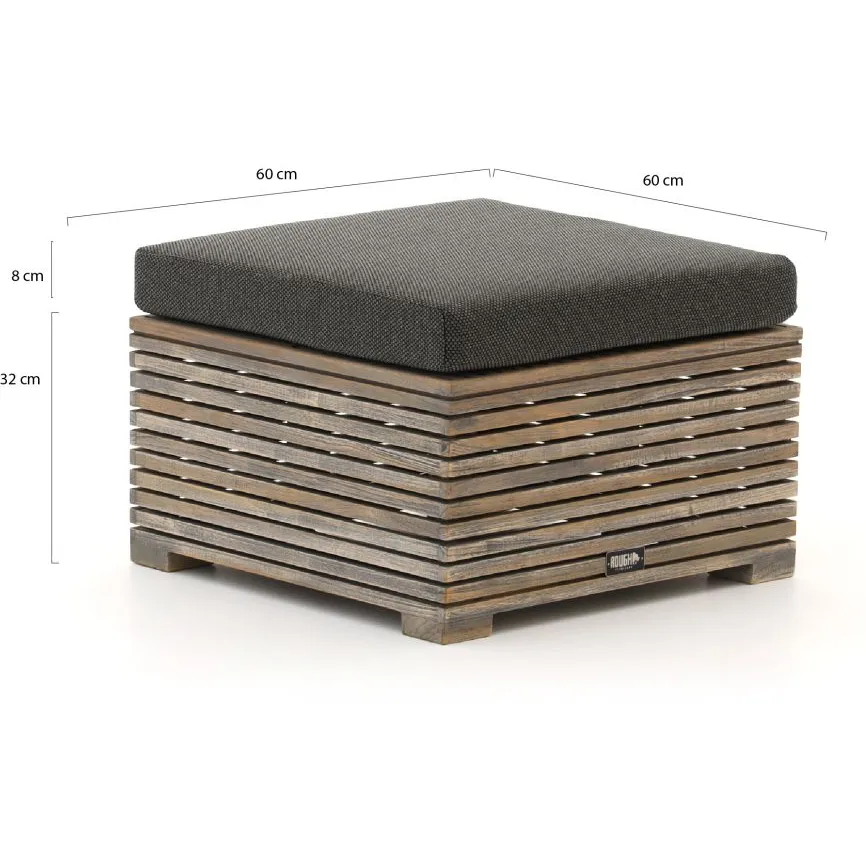 ROUGH Furniture ROUGH-C chaise longue loungeset 3-delig Bruin