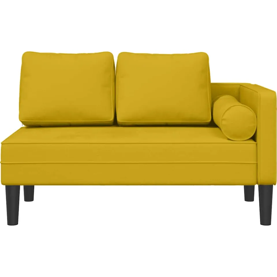 vidaXL Chaise longue met kussens fluweel geel