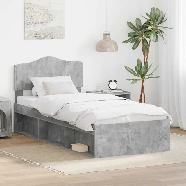 vidaXL Bedframe Concerte Grijs 75 x 190 cm Massief grenenhout