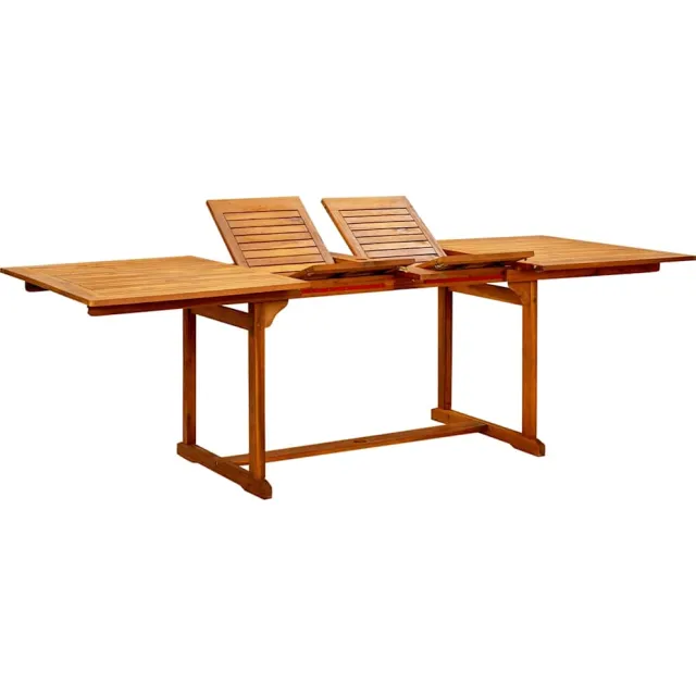 vidaXL Tuintafel (160-240)x100x75 cm massief acaciahout Bruin
