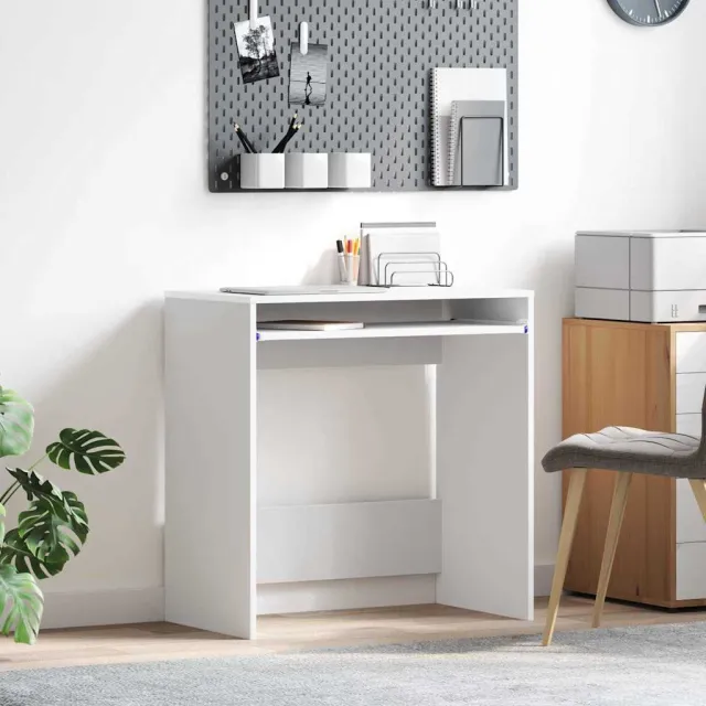 vidaXL Bureau Wit 77,5 x 43 x 79 cm Bewerkt hout, foto 2