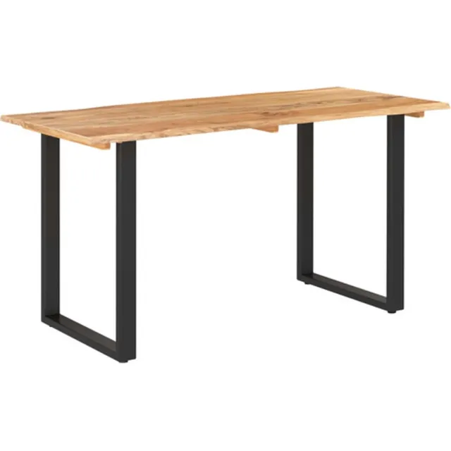 vidaXL Eettafel - 140x70x76 - cm - massief - acaciahout Zwart