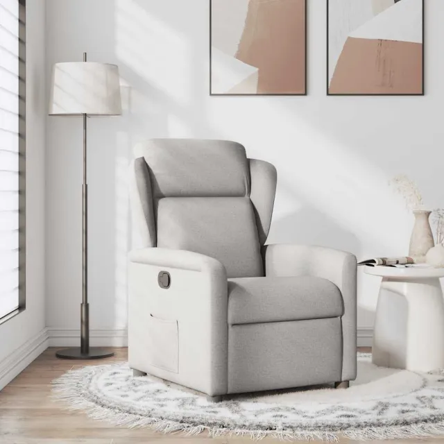 vidaXL Fauteuil verstelbaar stof wolk grijs