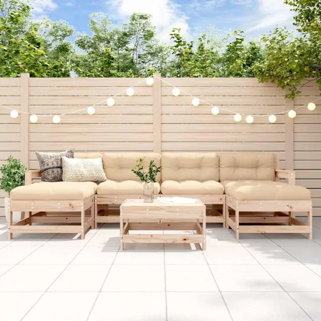 vidaXL 7-delige Loungeset massief grenenhout bruin, foto 2