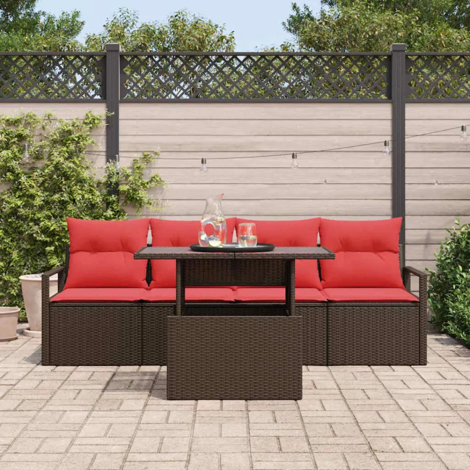 vidaXL Tuin Sofa Set 5 st Bruin poly rattan, foto 2