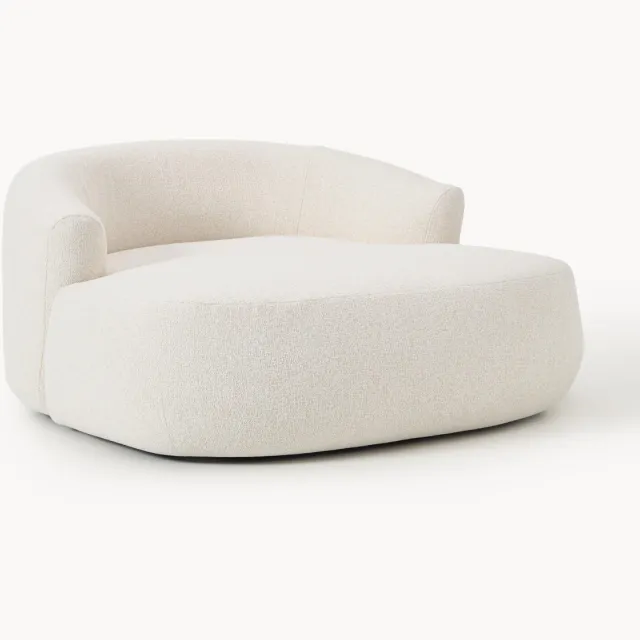 Westwing Collection XL bouclé loungefauteuil Sofia Wit